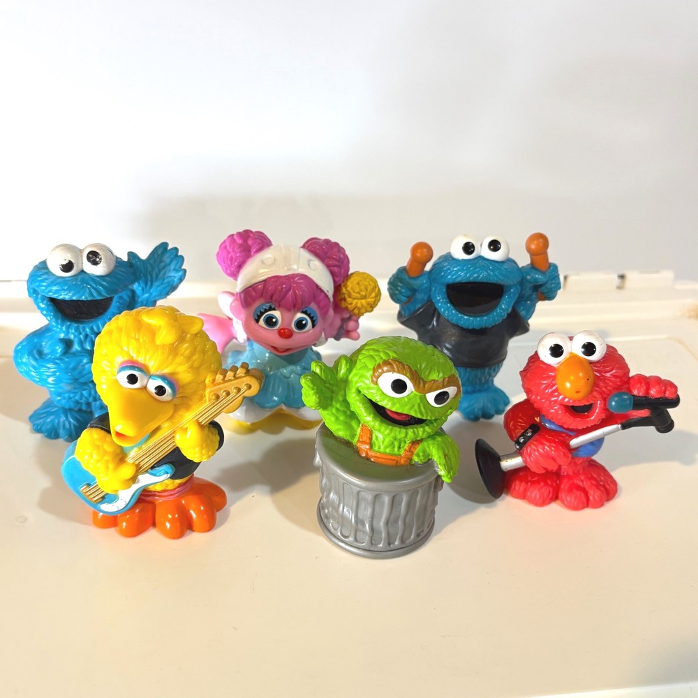 Sesame Street Rock Band Figures Set of 6 Hasbro 2010 Elmo Big Bird